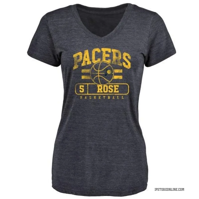 Jalen Rose Women's Navy Indiana Pacers Baseline T-Shirt